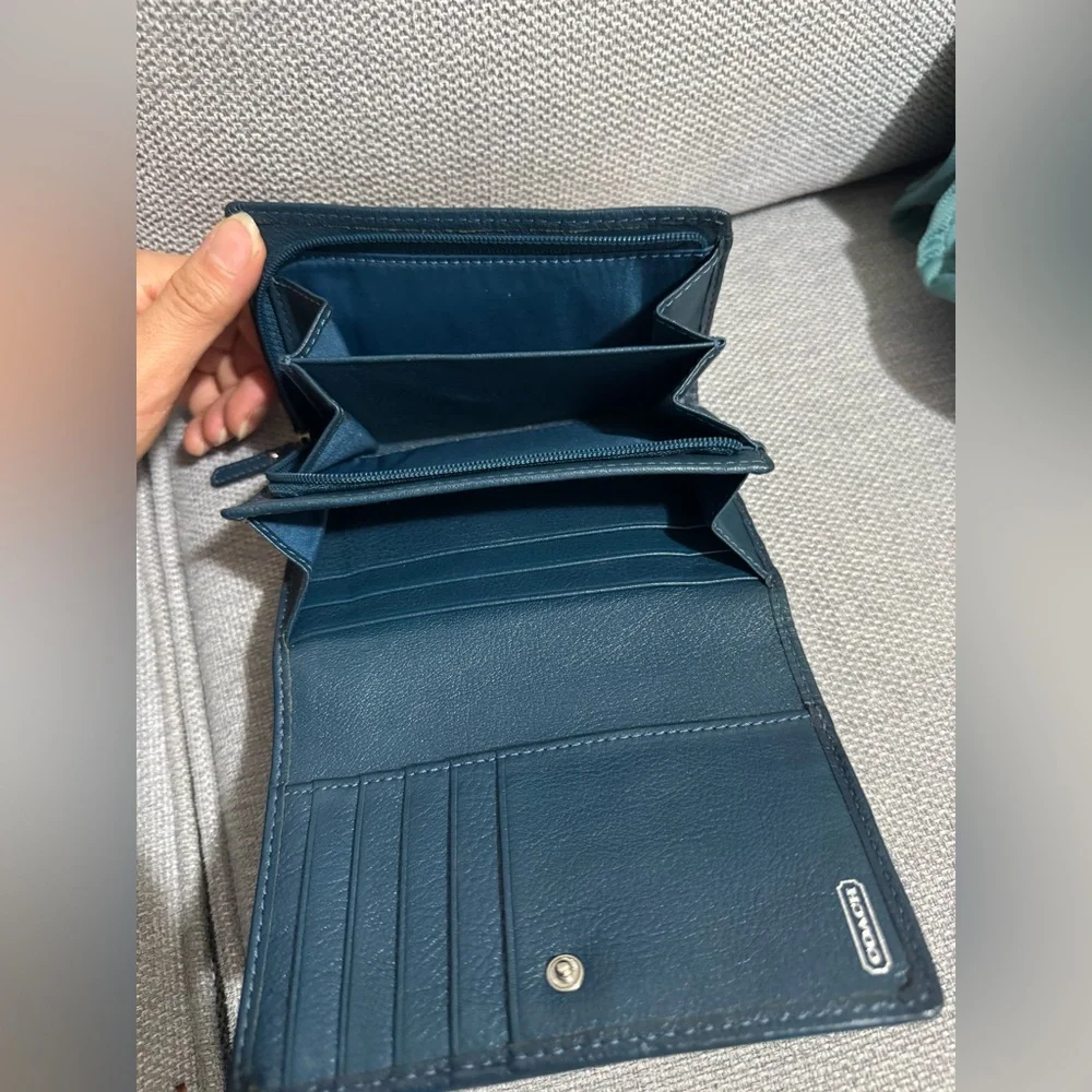 Coach Poppy Dark Teal Wallet - Picture 5 of 16